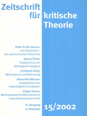 cover image of Zeitschrift für kritische Theorie / Zeitschrift für kritische Theorie, Heft 15